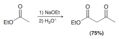 Reaction of an ester with itself in a basic condition via deprotonating and nucleophile attack of alpha position