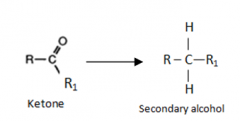 Ketone to Secondary alcohol
(Type of reaction and reagent)