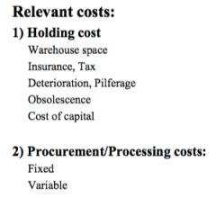 Obsolescence & Cost of Capital - Talk to Fin Dept (if someone says holding costs are 10-15%, he is not accounting for the opp.cost) Normal: 25% Max:40%


Pilferage: 1,5-3%