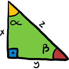 A triangle with one right angle.