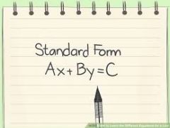 An equation written in the form Ax + By = C.