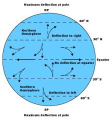 describes the turn of the wind to the right in the Northern Hemisphere caused by earth's rotation 