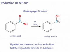 LiAlH4 is a strong reducing agent. This would be used in reactions where we want to reduce a carboxylic acid down to an alcohol. 
