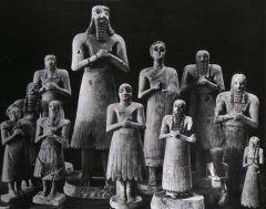 Formal analysis


14. Statues of votive figures from the Square Temple at Eshnunna


Modern Tell Asmar, Iraq / Sumerian


2,700 B.C.E. 


 


Content 


- These are carved stone figurines/statuettes 


- The subject matter includ...