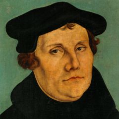 A German theologist responsible for the Protestant Reformation.

Ex: 
Lucas Cranach the Elder's "Portrait of Martin Luther"