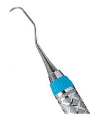 A periodontal curette is a dental instrument used primarily in the prophylactic and periodontal care of animal teeth. The working tips are fashioned in a variety of shapes and sizes, but they are always rounded at the tip in order to make subgingi...