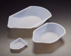 Flexible dishes for handling liquids or solids. These anti-static canoes with contoured sides provide a convenient non-slip surface; can be aluminum or plastic