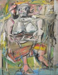 #145 


Woman, I


Willem de Kooning


1950–1952 C.E.


_____________________


Content: Figure of a woman. 


_______________________________


Style: Abstract Expressionism - Gestural Expressionism: movement created through br...