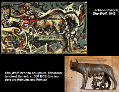 Jackson Pollock, She-Wolf (Wolf that just had babies)