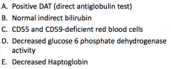 Decreased haptoglobin