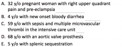 5 yo w/ splenic sequestration would not present with schistocytes and reticulocytes