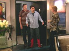 What can Ted totally pull of? His red cowboy boots