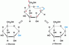 when put into water


carbon 5's hydroxyl group loses a hydrogen, attacks the carbonyl group, binds to the carbonyl group's carbon


creates a ring structure