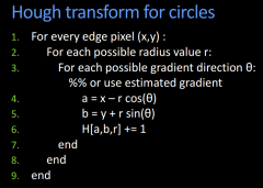 There is a typo in this slide... 
a = x + r * cos( theta )