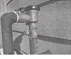 Refer
to the photograph to answer this question 
The device shown in the photo is a

A. backflow
preventer. 
B. pressure
reducer valve.
C. gas
pressure regulator. 

D. backwater
valve. 

