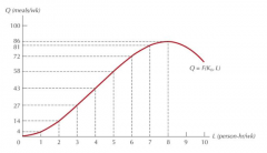 Totalprodukt-kurven viser hvor meget output, der produceres med forskellige mængde af den variable inputfaktor. 
- En kortsigtet produktionsfunktion 