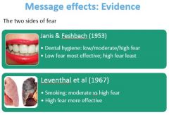 Two sided messages
E.g. advertising which compares product to inferior brands is more effective

Provocation of emotion
Fear inducing messages can be effective
Too much fear is not effective

Perceived intent
Less obvious persuasion attemp...