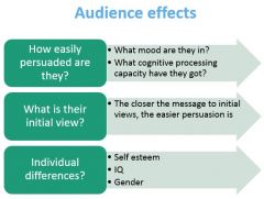 Generally females “easier to persuade” (e.g. Crutchfield, 1955)

Carli (1990)
Manipulated 
Gender of source
Assertiveness of source 
Gender of audience
When female was tentative:
Males easier to persuade than females