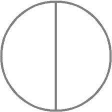 One of these parts is half of the circle.