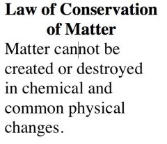 Law of conversation of matter