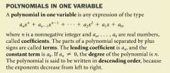 Polynomials in One Variable