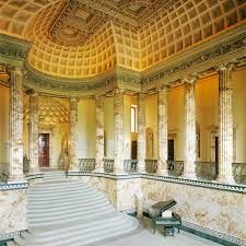 Holkham Hall
William Kent
1734
Norfolk, England
Notable Features: Clean palladio style, not associated with the pope, protestant. 
Classical Tample front porch. Rustication 
Palladian windows
Not extremely Opulent
 