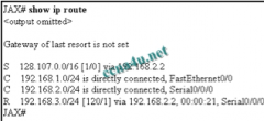 A packet destiend for host 128.107.0.5/16 is processed by the JAX router. After finding the static route in the routing table that matches the destination network for this packet, what does the router do next?