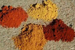 a type of red or yellow dirt that is used to make colored paints
