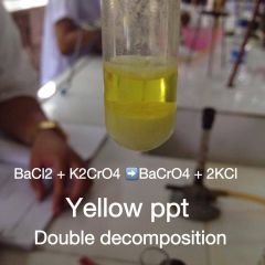 bar. chloride + potas. chromate
fer. chloride + sod. hydroxide


BaCl2 + K2CrO4 >> BaCrO4 + 2KCl
FeCl3 + 3NaOH >> Fe(OH)3 + 3NaCl