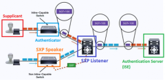 It is a control-plane protocol for SGT to IP mapping propagation.

- It keeps mappings across devices that do not support inline SGT
- Requires P2P connection between SXP "speaker" and SXP "listener".
