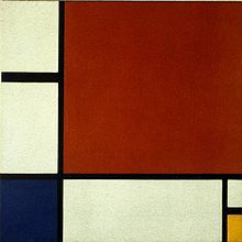 Piet Mondrian, 

Composition II in Red, Blue, and Yellow, 1930

Neo-Plasticism. 

Founded by Mondrian, this is a strict form of abstract art allowing only rectangles and straight lines.