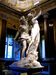The life sized sculpture of Apollo and Daphne is a hand carved statue that was created by Gian Lorenzo Bernini.

Artist:	Gian Lorenzo Bernini
Year:	1622–25
Medium:	Marble

Gian Lorenzo Bernini was an Italian artist who was skilled in sculpting, arch