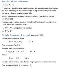 Instrument exogeneity:
- Each instrument is uncorrelated with the regression error, 
... i.e.
Cov(Z₁ᵢ, uᵢ) = Cov(Z₂ᵢ, uᵢ) = ... = Cov(ZMᵢ, uᵢ) = 0
- If instruments are not exogenous, then the TSLS estimator is inconsistent
- The...