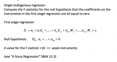 Just an F-test
- Where H₀ is that all coefficients on the instruments in the first-stage regression are zero
