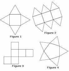 an arrangement of two-dimensional figures that can be folded to form a three-dimensional shape