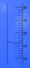 What is the volume of liquid in this beaker? Estimate to the nearest five liters.