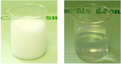 Explain why emulsions appear milky where as microemulsions appear transparent