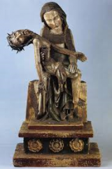 #62
Rottgen Pieta
- Late medieval Europe
- c. 1300-1325 CE
 
Content:
- after Christ is taken down from cross
- Mary weeping
- (pieta)
- painted wood
- statue for a chapel
- German