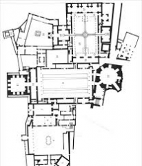 #65
Alhambra Palace plan
- Granada, Spain/ Nasrid Dynasty
- 1354-1391 CE
 
Content:
- no real organization to the plan
- court of the lions clearly distinguishable