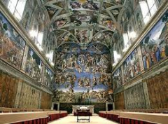 #75
Sistine Chapel ceiling and altar wall frescoes
- Vatican City, Italy/ Michelangelo
- Ceiling: c. 1508-1512 CE
- altar: c. 1536 - 1541 CE
 
Content:
- basic basilica plan
- barrel vault
- Pope Julius II
- less than 4 years
- not a lot of experi...