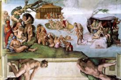 #75
The Flood
- Vatican City, Italy/ Michelangelo
- Ceiling: c. 1508-1512 CE
- altar: c. 1536 - 1541 CE
 
Content:
- the flood from the bible
- aerial perspective
