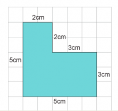 Find the area of this figure by breaking it into non-overlapping rectangles, then adding the areas of the rectangles together.