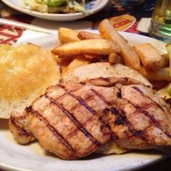 A 4 oz Chicken Breast marinated and grilled, then sliced into strips.
