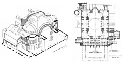 #52


Hagia Sophia Plan


"                               "


_____________________


Content: The main aspects of the floor plan are the central dome, where the nave rests, the half domes and the apse at the end opposite of the ent...