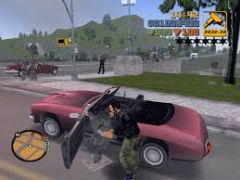 Definition: officially take possession or control of (something), especially for military purposes
 
Sentence: In the video game, the man commandeered the car and drove away.
