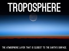 The layer of the atmosphere in which Earth's weather occurs.