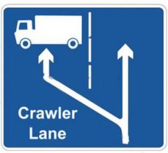 A crawler lane on the motorway is found where?