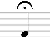 a held, sustained note, the length of which is determined by the conductor