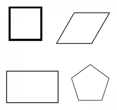 Which of these shapes is not a quadrilateral? Why isn't it a quadrilateral?