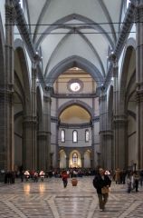 Florentine Gothic nave, spacious, small windows